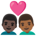 👨🏿‍❤️‍👨🏾 couple with heart: man, man, dark skin tone, medium-dark skin tone display on Google